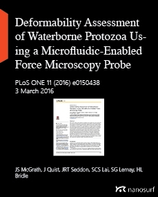 Deformability Assessment of Waterborne Protozoa Using a Microfluidic-Enabled Force Microscopy Probe